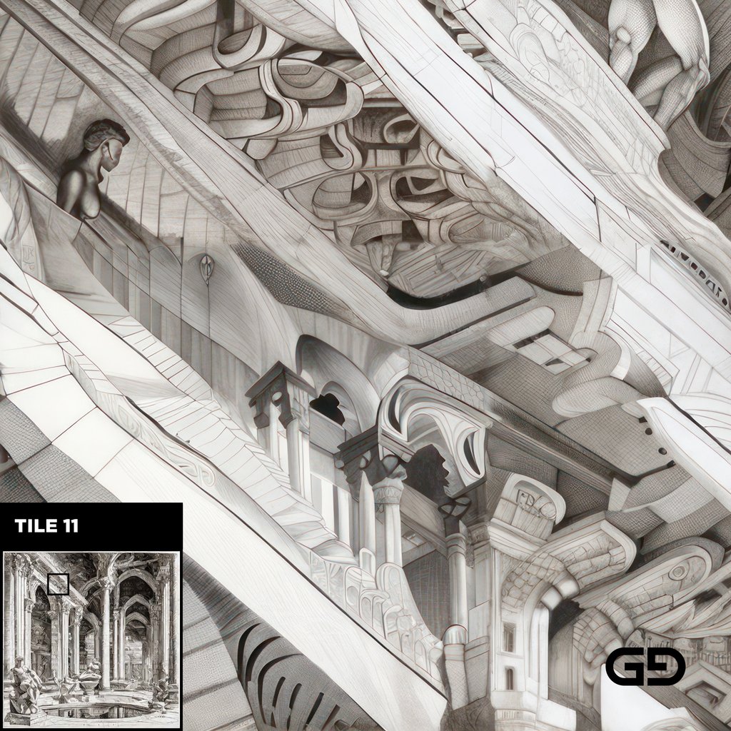 Architecture and Male Figures. Rendered with Stable Diffusion and SDXL.