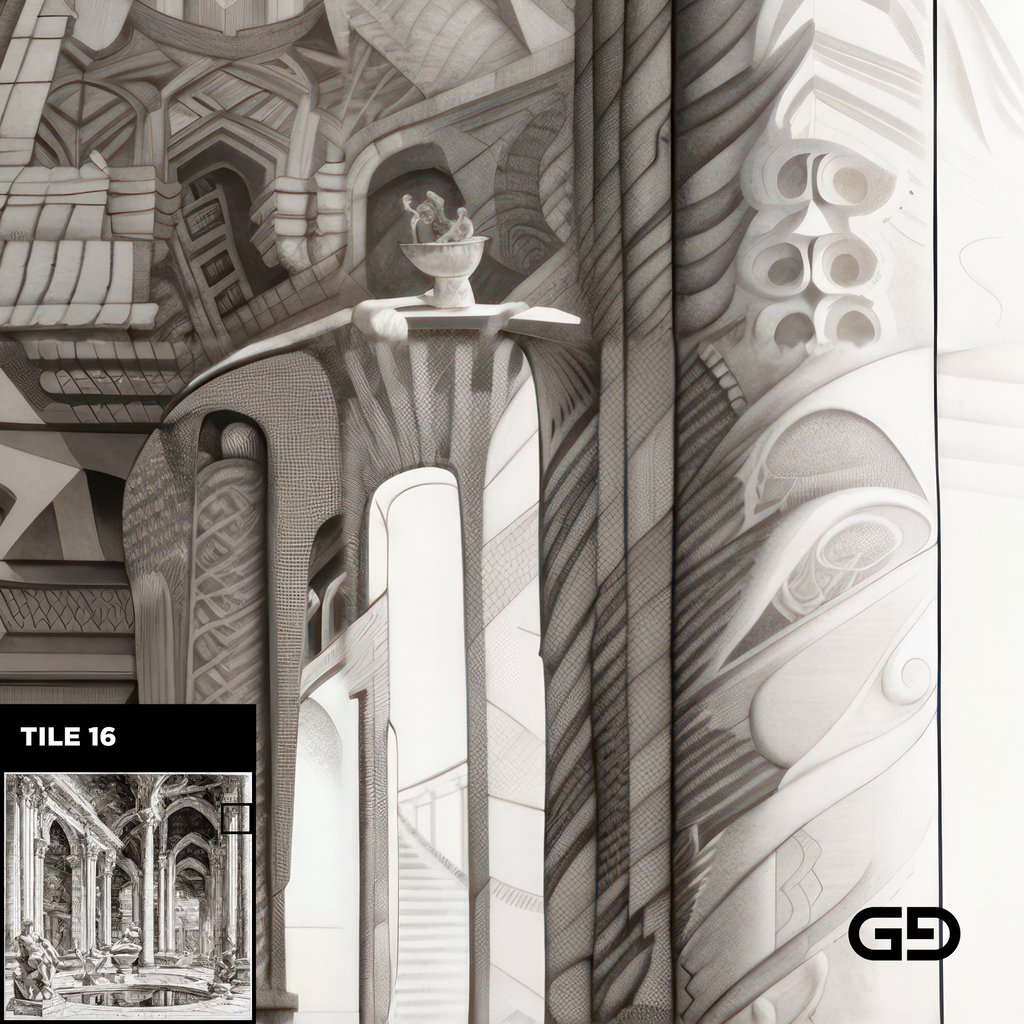 Architecture and Male Figures. Rendered with Stable Diffusion and SDXL.