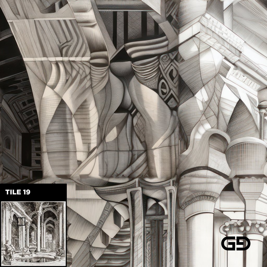 Architecture and Male Figures. Rendered with Stable Diffusion and SDXL.