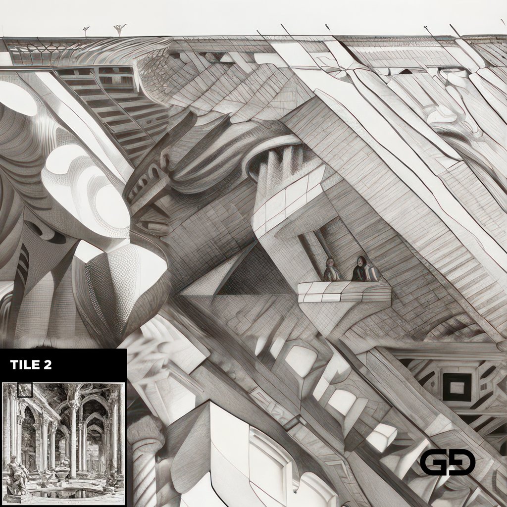 Architecture and Male Figures. Rendered with Stable Diffusion and SDXL.