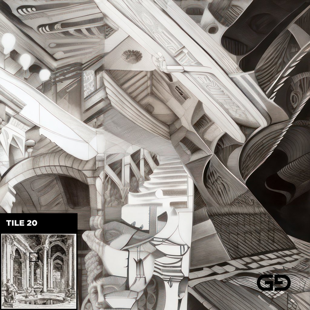 Architecture and Male Figures. Rendered with Stable Diffusion and SDXL.