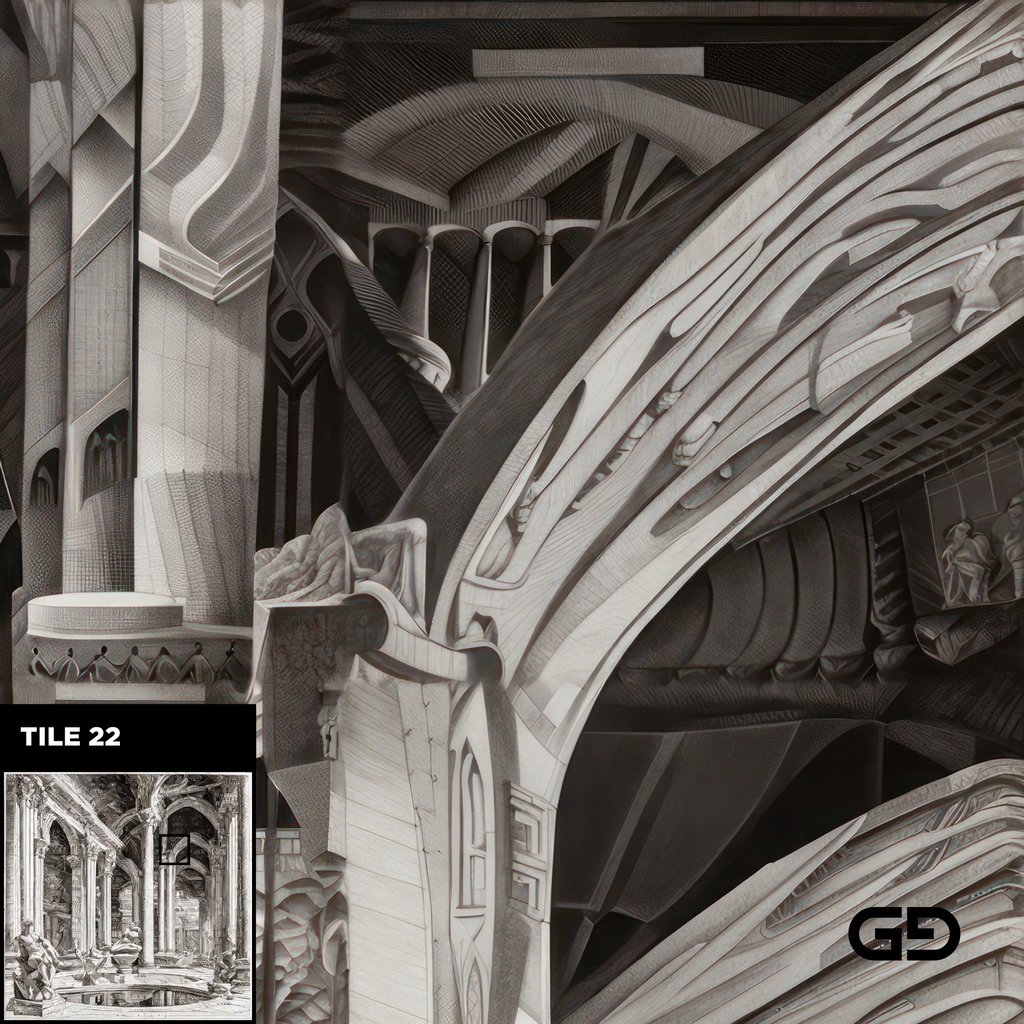 Architecture and Male Figures. Rendered with Stable Diffusion and SDXL.