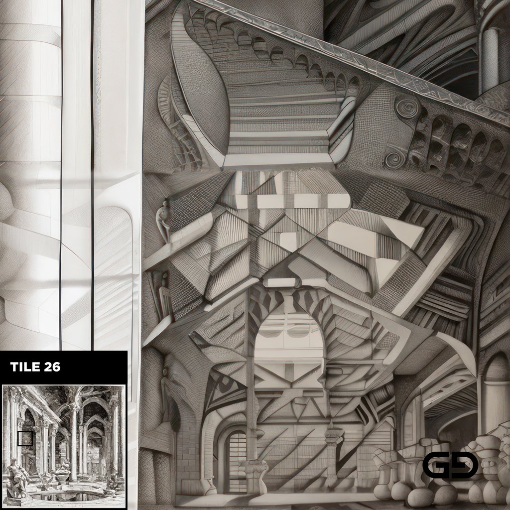 Architecture and Male Figures. Rendered with Stable Diffusion and SDXL.