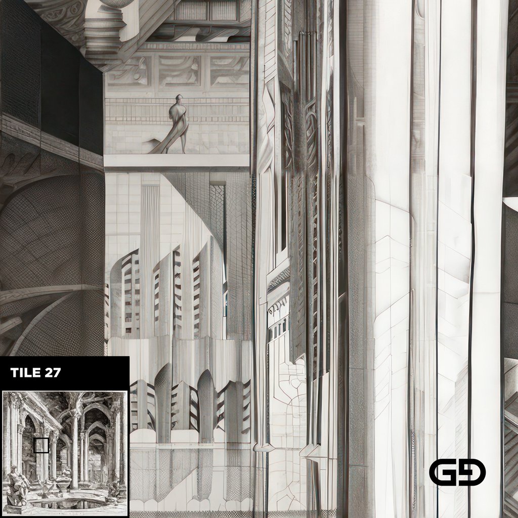 Architecture and Male Figures. Rendered with Stable Diffusion and SDXL.