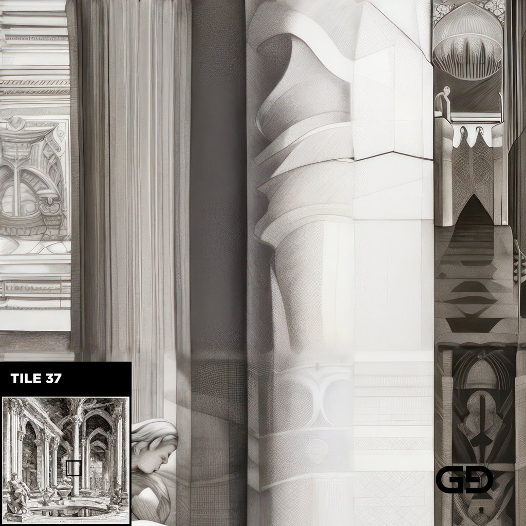 Architecture and Male Figures. Rendered with Stable Diffusion and SDXL.