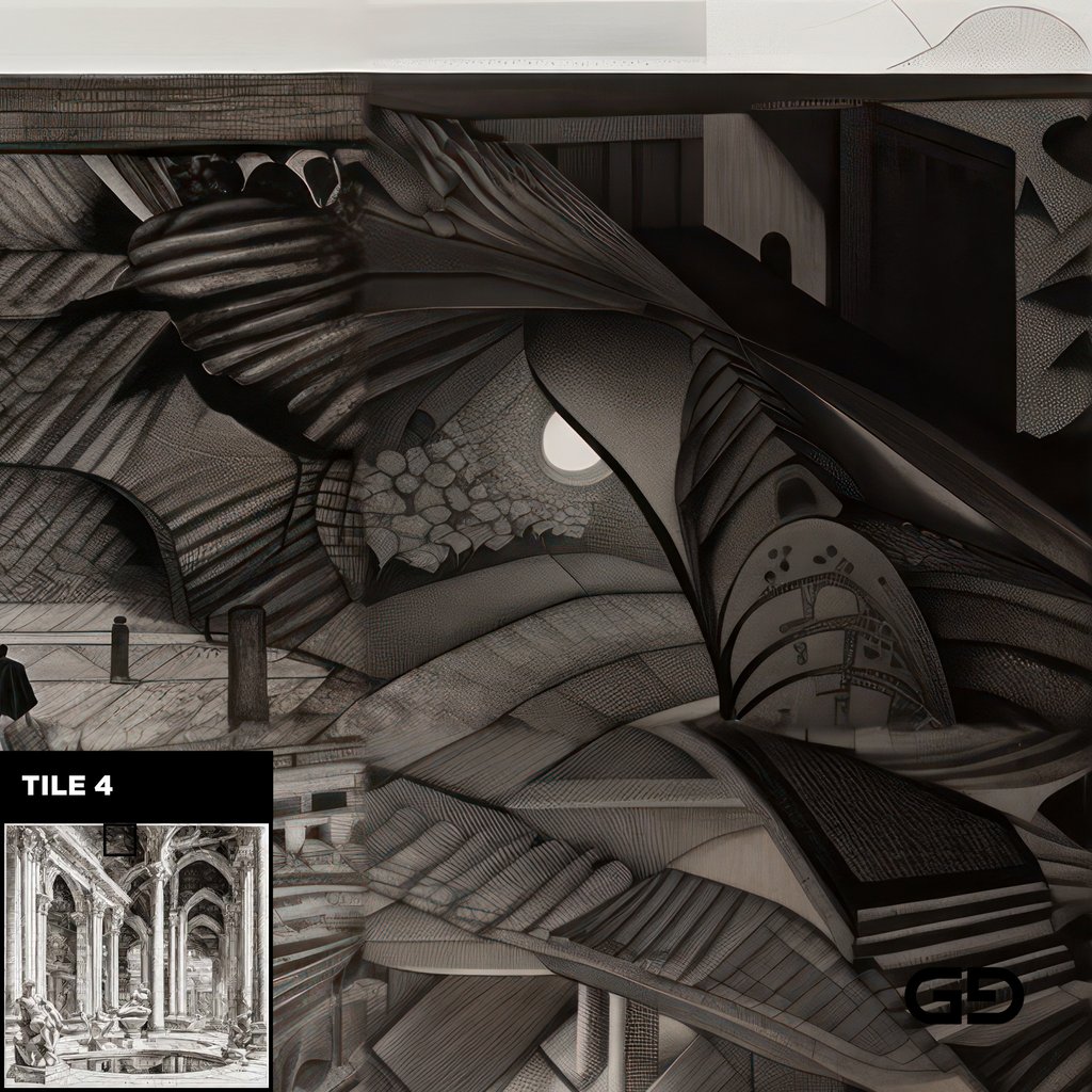 Architecture and Male Figures. Rendered with Stable Diffusion and SDXL.