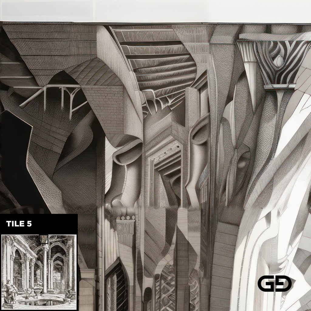 Architecture and Male Figures. Rendered with Stable Diffusion and SDXL.