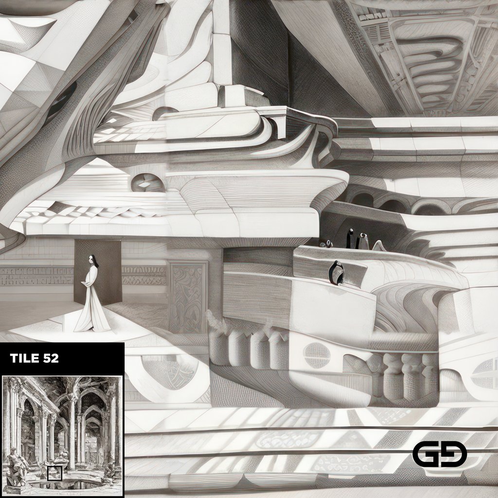 Architecture and Male Figures. Rendered with Stable Diffusion and SDXL.