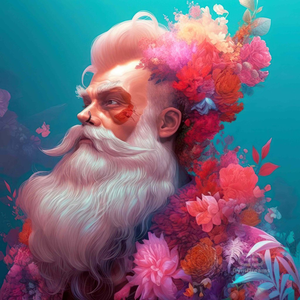 Muscle Bears, with Japanese floral motif.