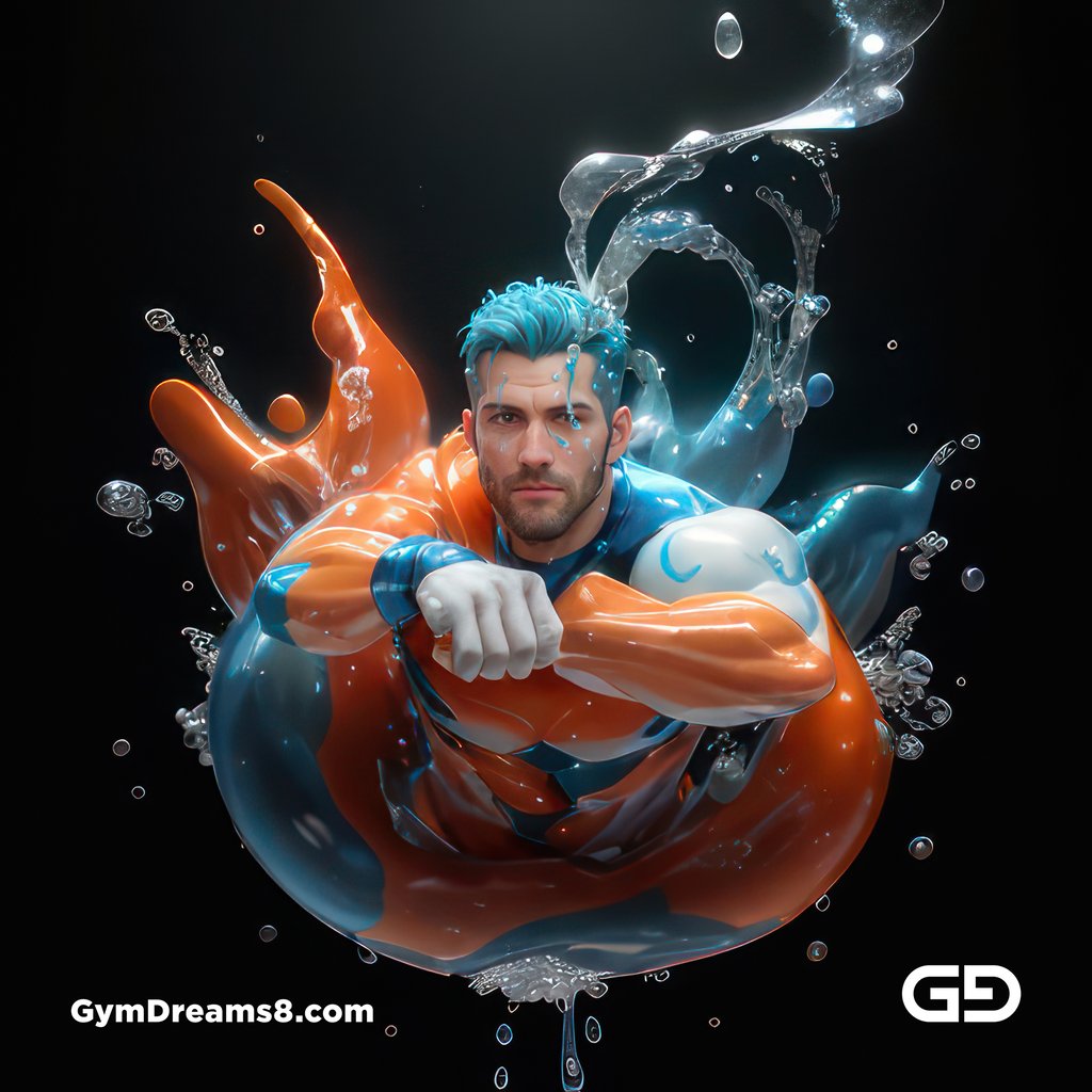 Bubble 5. Underwater Superhero. Teal, Orange, Black, and White. Made with Midjourney, Stable Diffusion, and Airfuck’s Wild Mix.