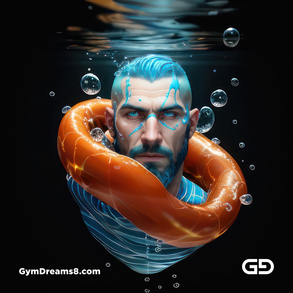 Bubble 5. Underwater Superhero. Teal, Orange, Black, and White. Made with Midjourney, Stable Diffusion, and Airfuck’s Wild Mix.