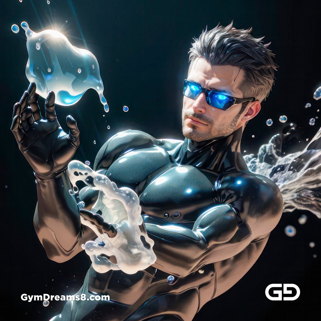 Bubble 4, superheroes, black, cyan orange, white, made with Stable Diffusion and Midjourney.