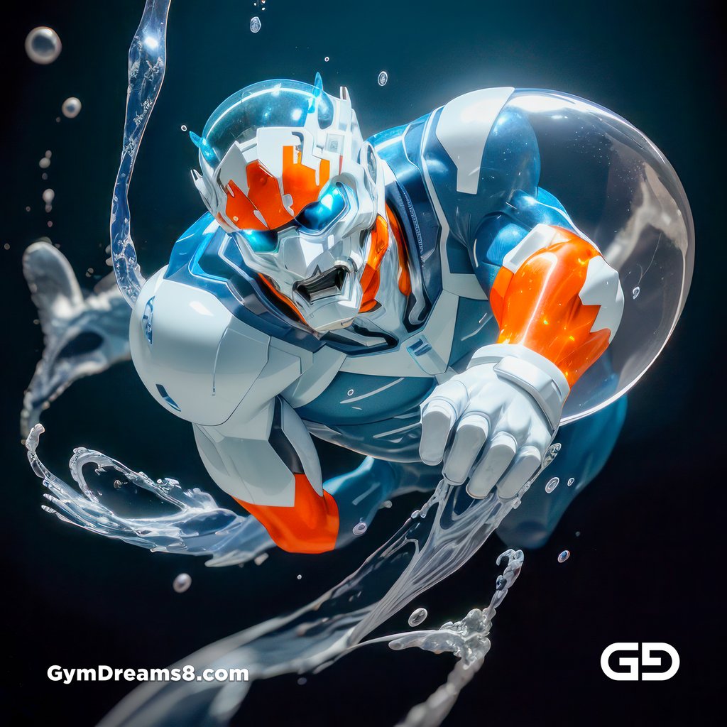 Bubble 4, superheroes, black, cyan orange, white, made with Stable Diffusion and Midjourney.