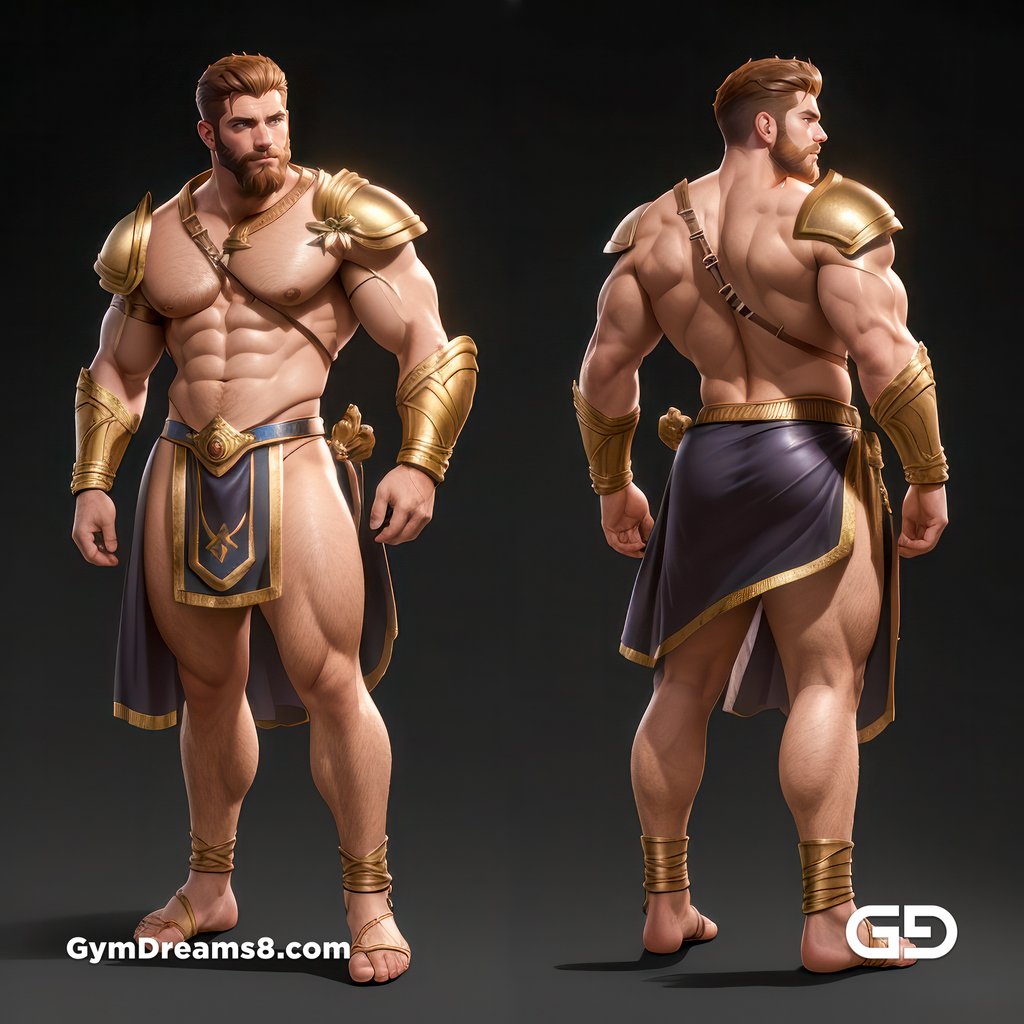 Greek God, Apollo, God of War, Character Sheet, with Stable Diffusion, using CharTurnerV2 and Virile Fusion