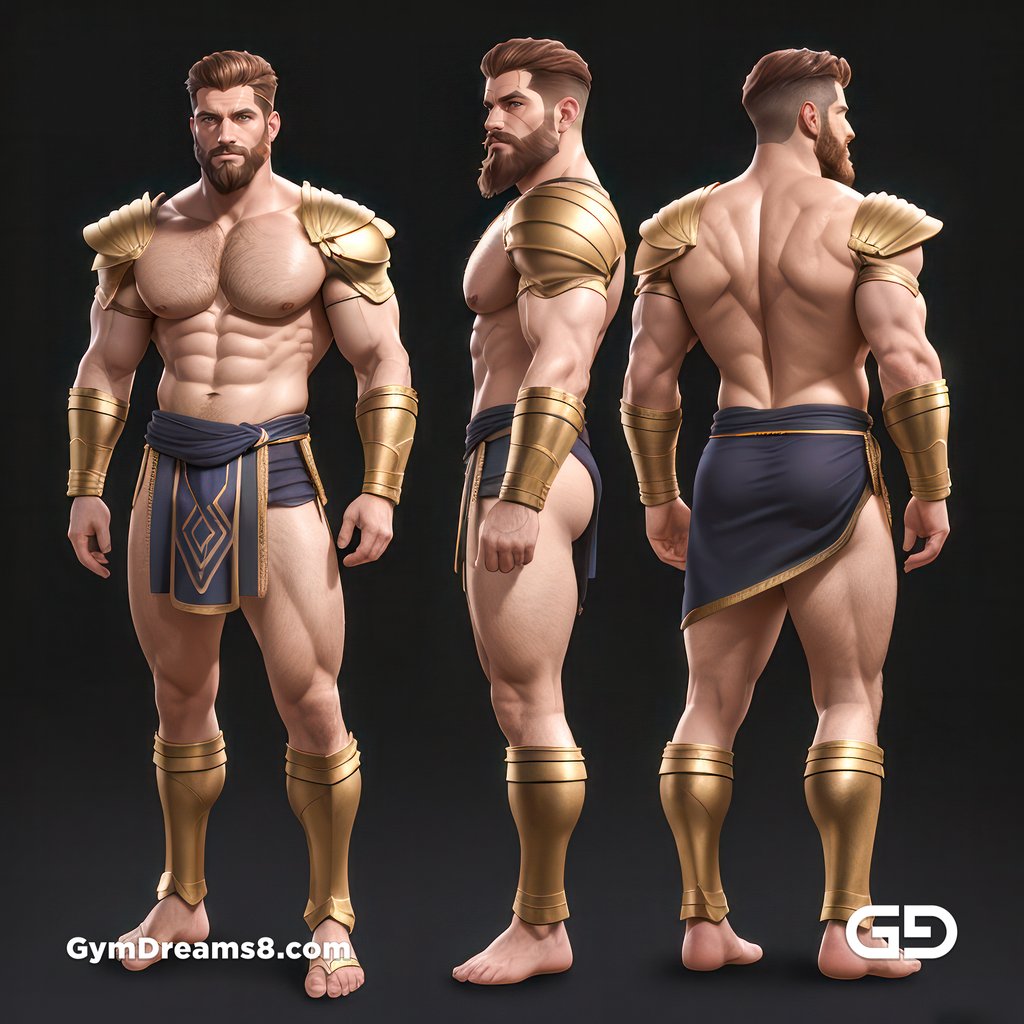 Greek God, Apollo, God of War, Character Sheet, with Stable Diffusion, using CharTurnerV2 and Virile Fusion