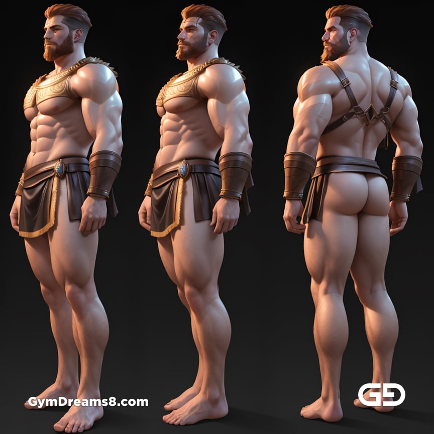 Greek God, Apollo, God of War, Character Sheet, with Stable Diffusion, using CharTurnerV2 and Virile Fusion