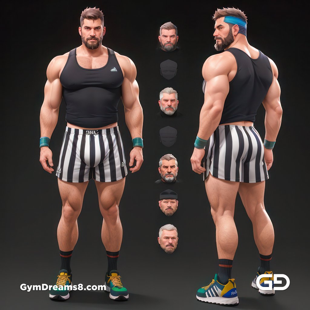 Coach, Character Sheet, with Stable Diffusion, using CharTurnerV2 and Virile Fusion