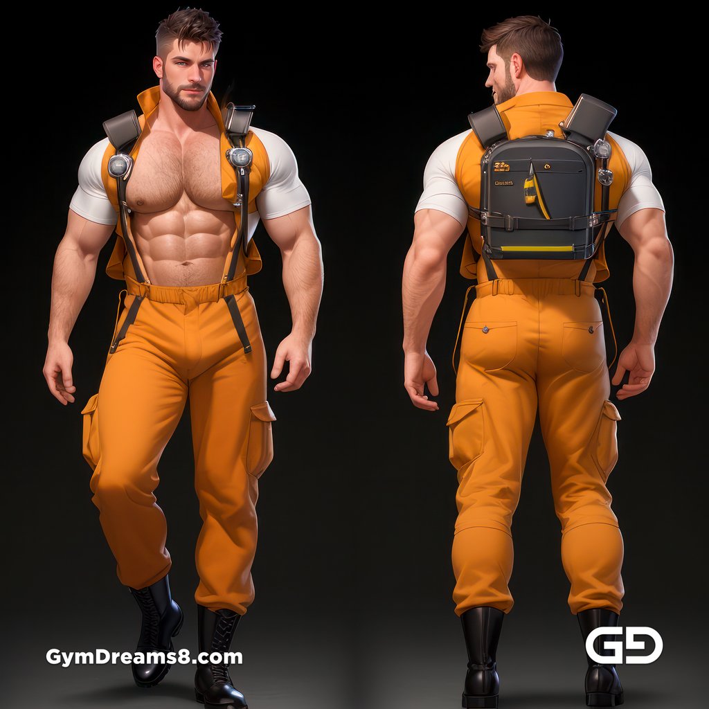 Fireman, Character Sheet, with Stable Diffusion, using CharTurnerV2 and Virile Fusion