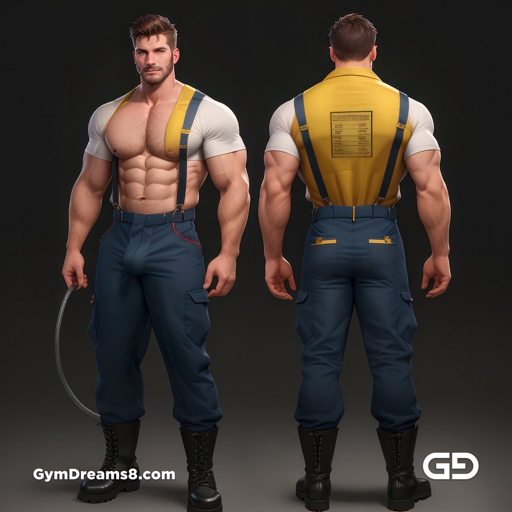 Fireman, Character Sheet, with Stable Diffusion, using CharTurnerV2 and Virile Fusion