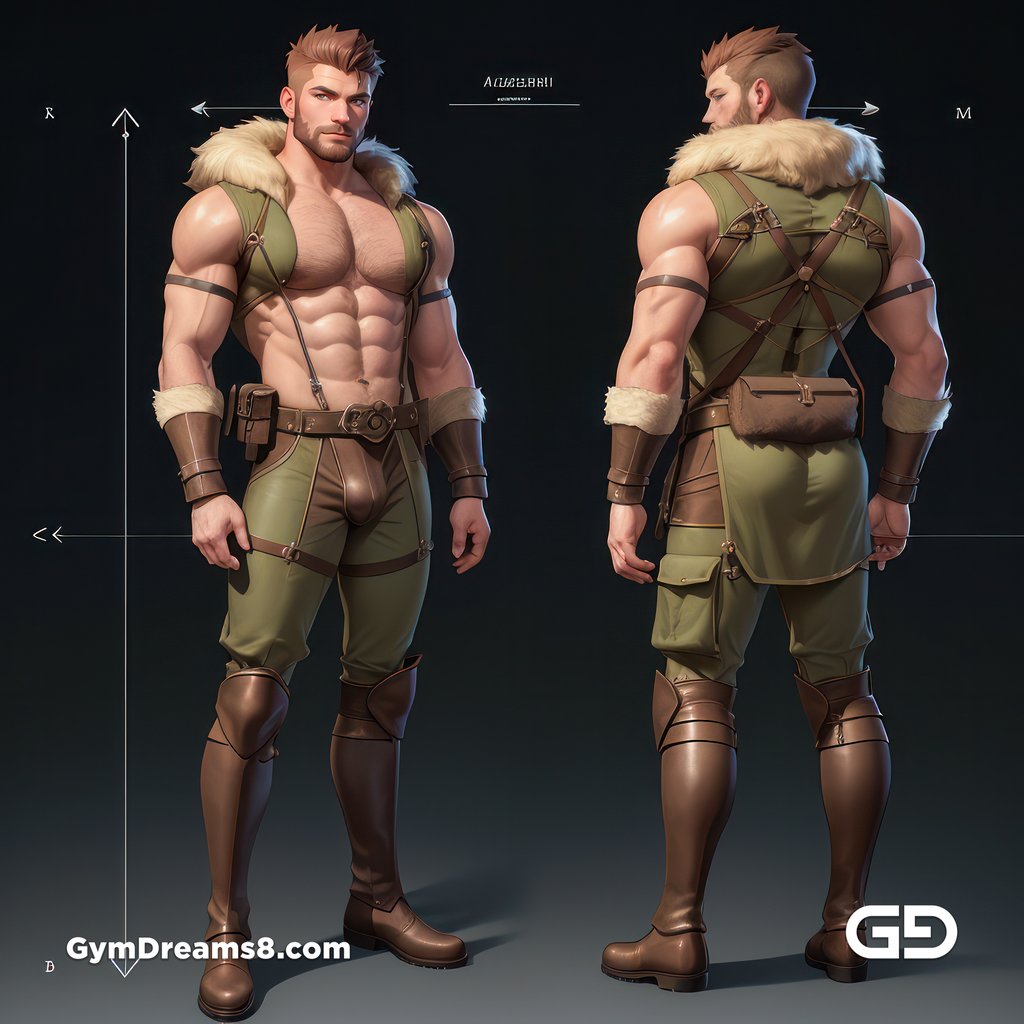 Hunter, Character Sheet, with Stable Diffusion, using CharTurnerV2 and Virile Fusion