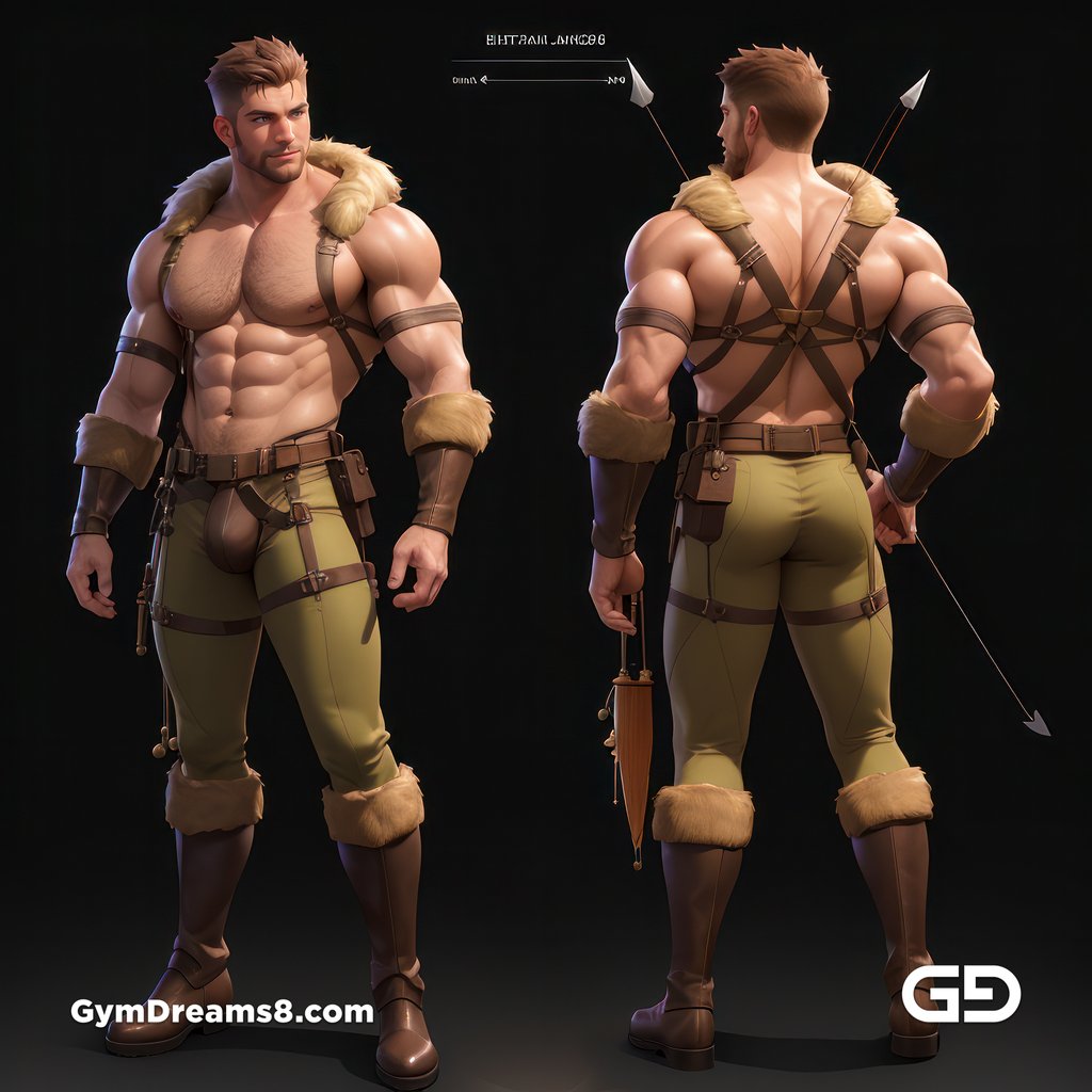 Hunter, Character Sheet, with Stable Diffusion, using CharTurnerV2 and Virile Fusion