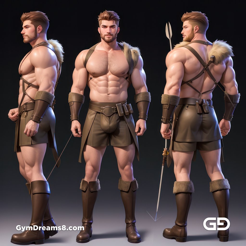 Hunter, Character Sheet, with Stable Diffusion, using CharTurnerV2 and Virile Fusion