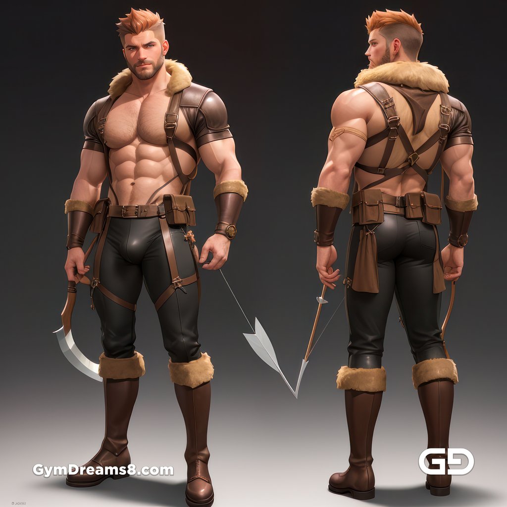 Hunter, Character Sheet, with Stable Diffusion, using CharTurnerV2 and Virile Fusion