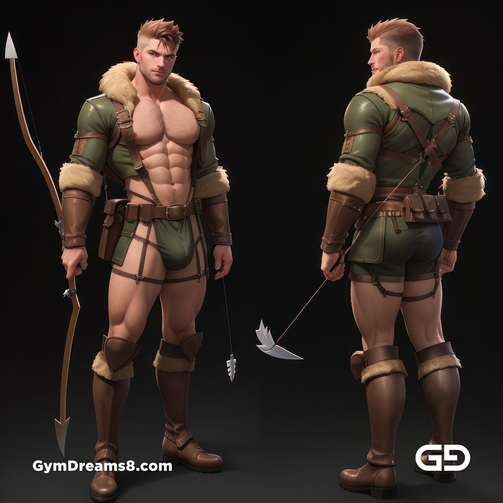 Hunter, Character Sheet, with Stable Diffusion, using CharTurnerV2 and Virile Fusion