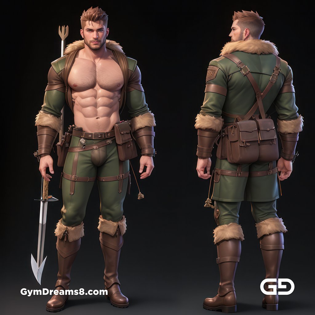 Hunter, Character Sheet, with Stable Diffusion, using CharTurnerV2 and Virile Fusion