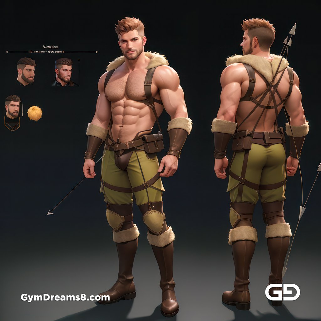 Hunter, Character Sheet, with Stable Diffusion, using CharTurnerV2 and Virile Fusion