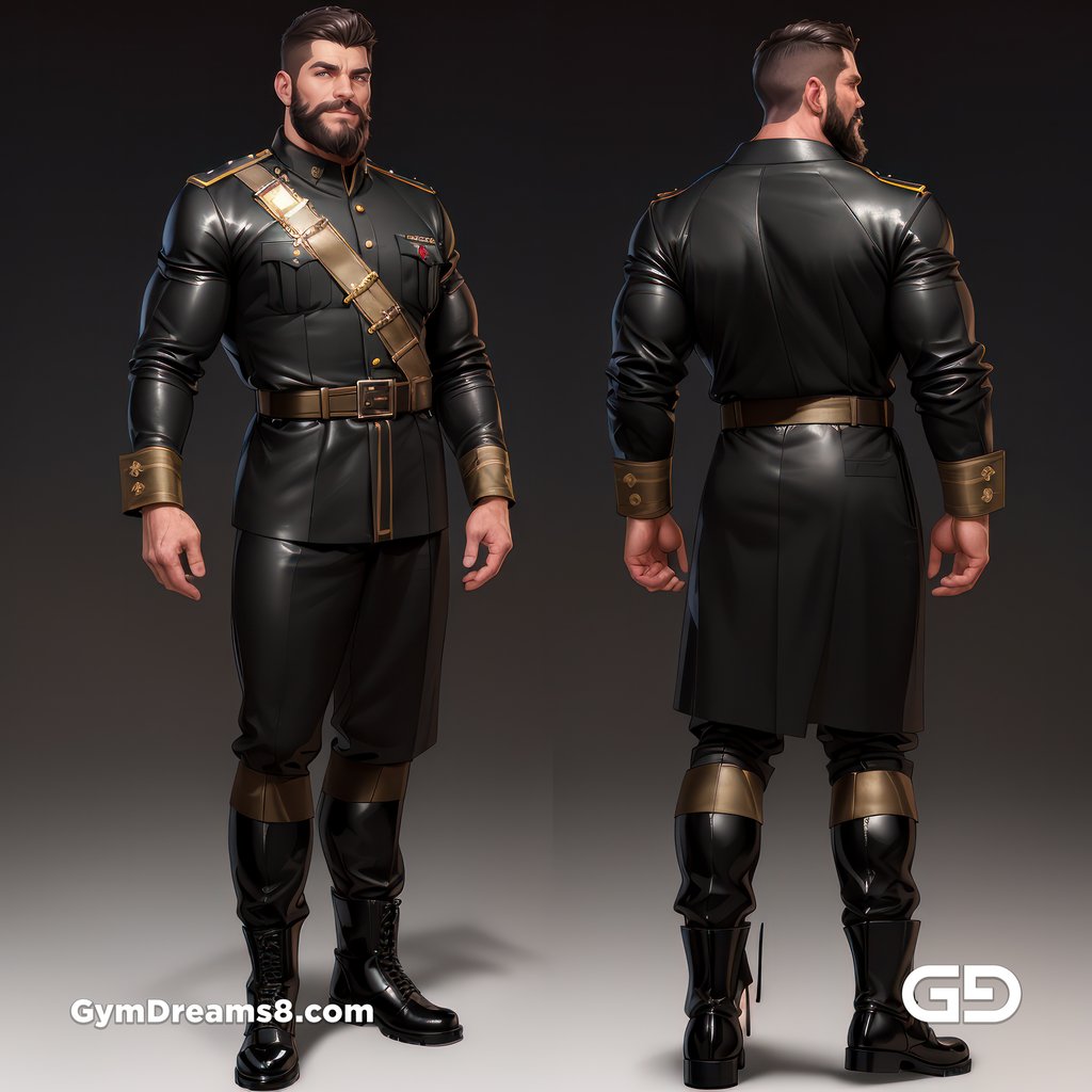 Leather Uniform, Character Sheet, with Stable Diffusion, using CharTurnerV2 and Virile Fusion