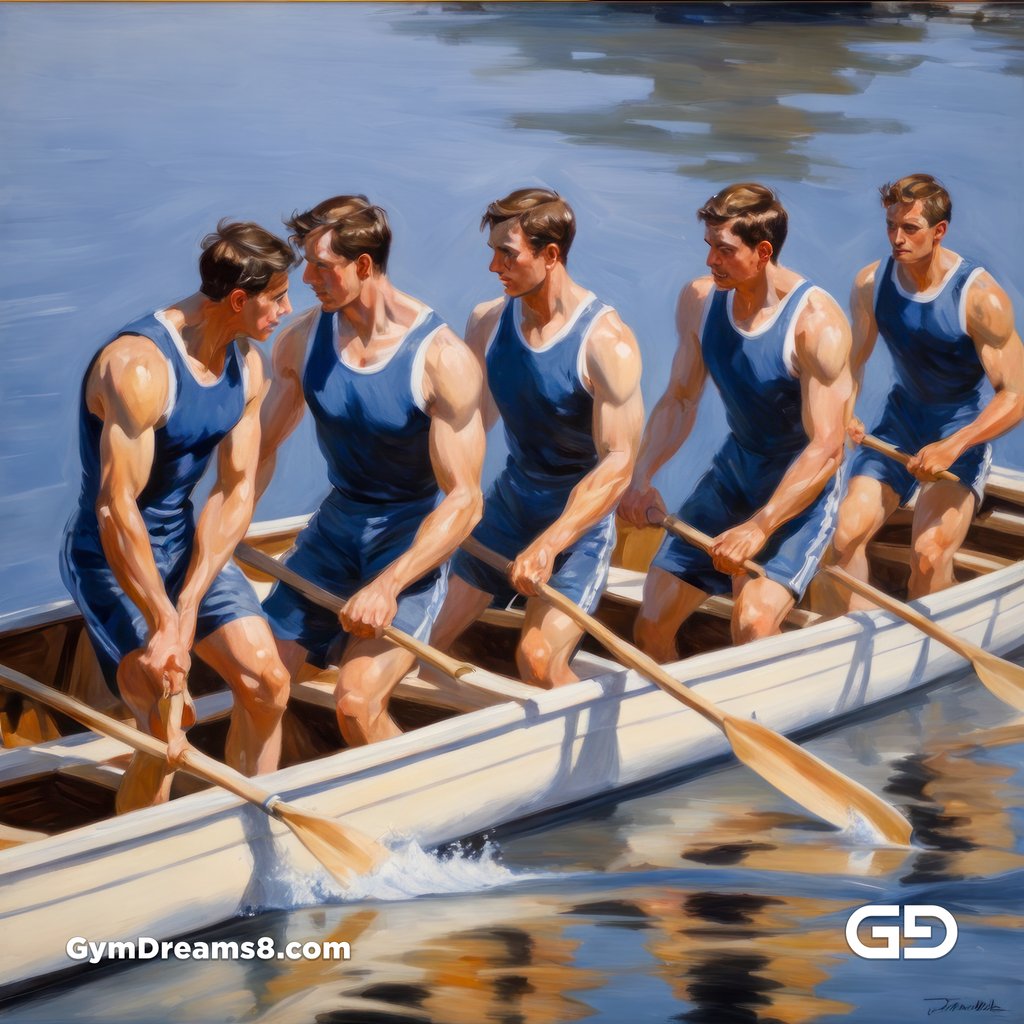 Crew, Boys of Summer. Paintings in the style of American Realism. Stable Diffusion with SDXL.