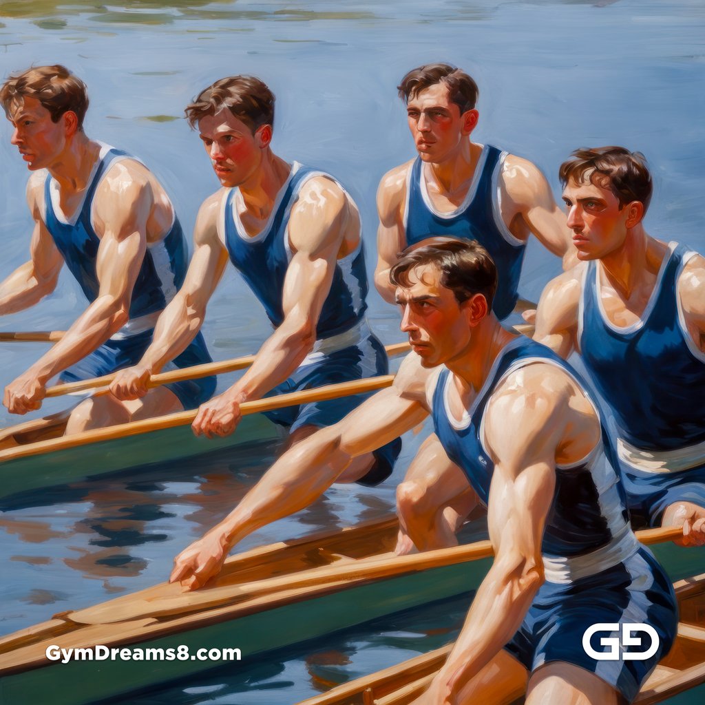 Crew, Boys of Summer. Paintings in the style of American Realism. Stable Diffusion with SDXL.