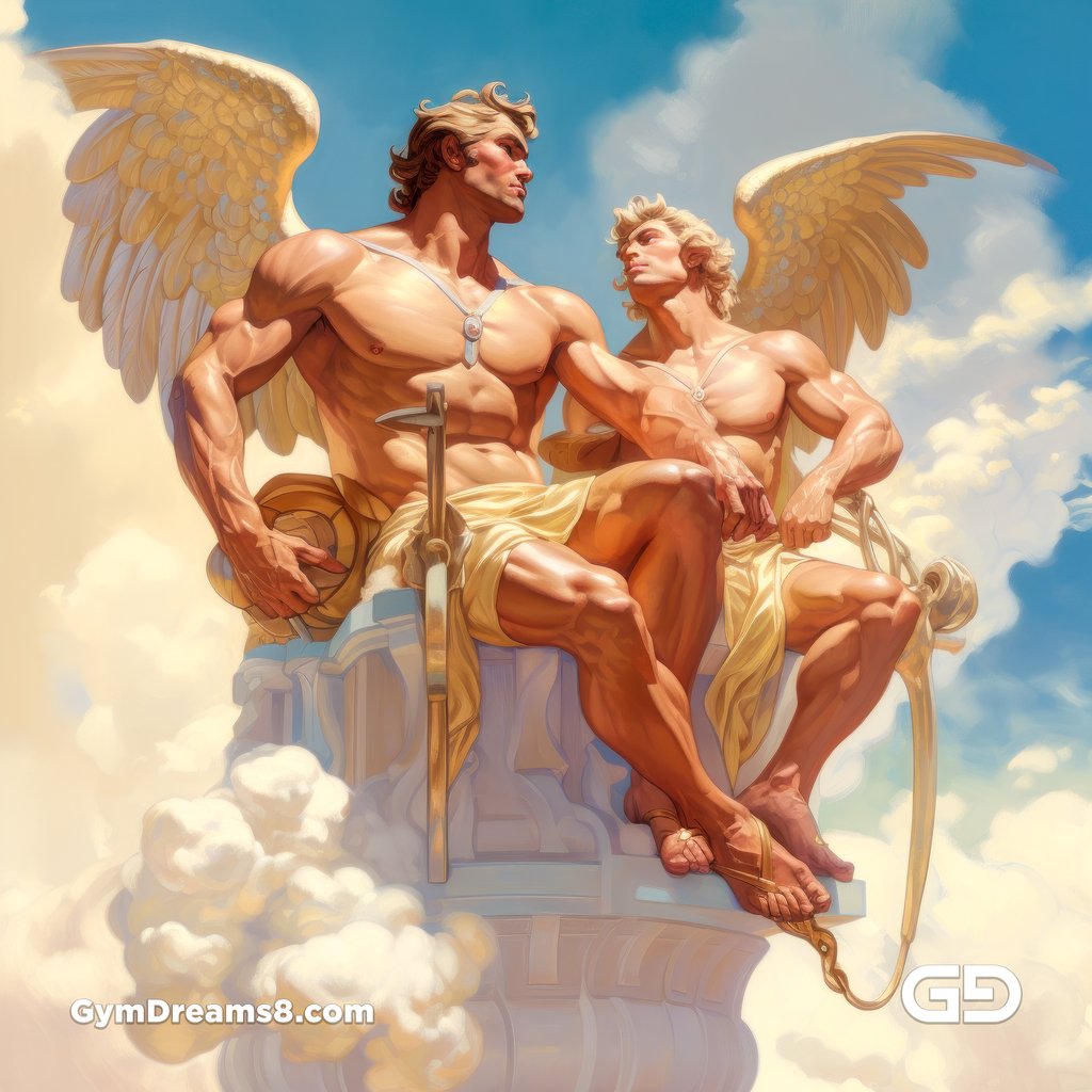 Apollo and Cupid by GymDreams, created with Midjourney v5