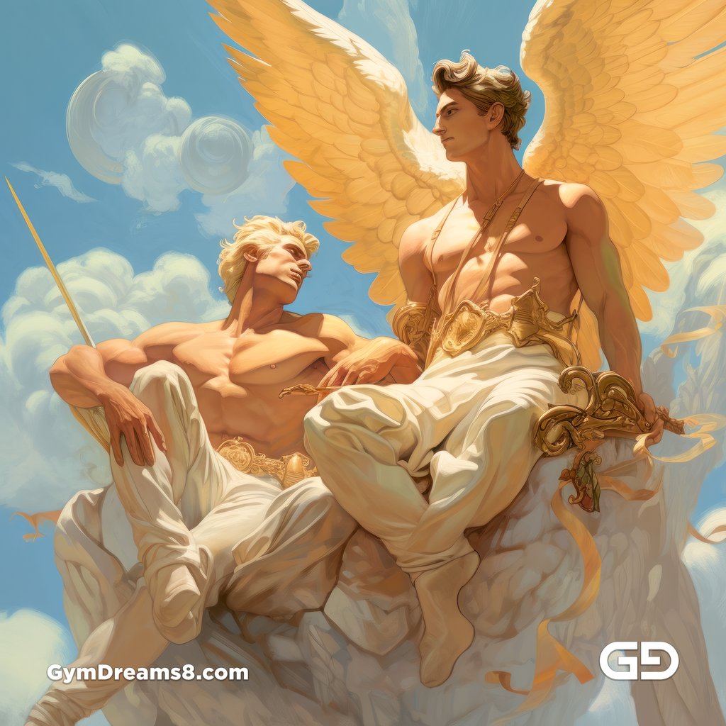 Apollo and Cupid by GymDreams, created with Midjourney v5