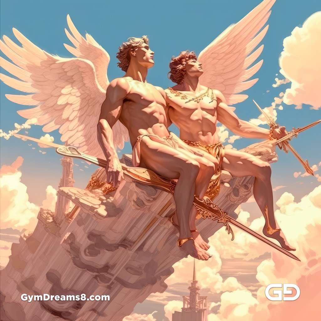 Apollo and Cupid by GymDreams, created with Midjourney v5