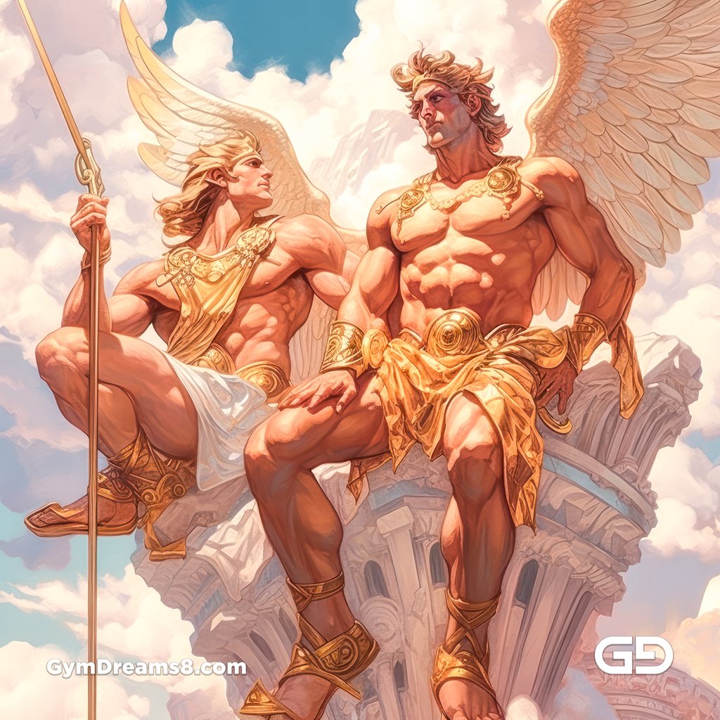 Apollo and Cupid by GymDreams, created with Midjourney v5