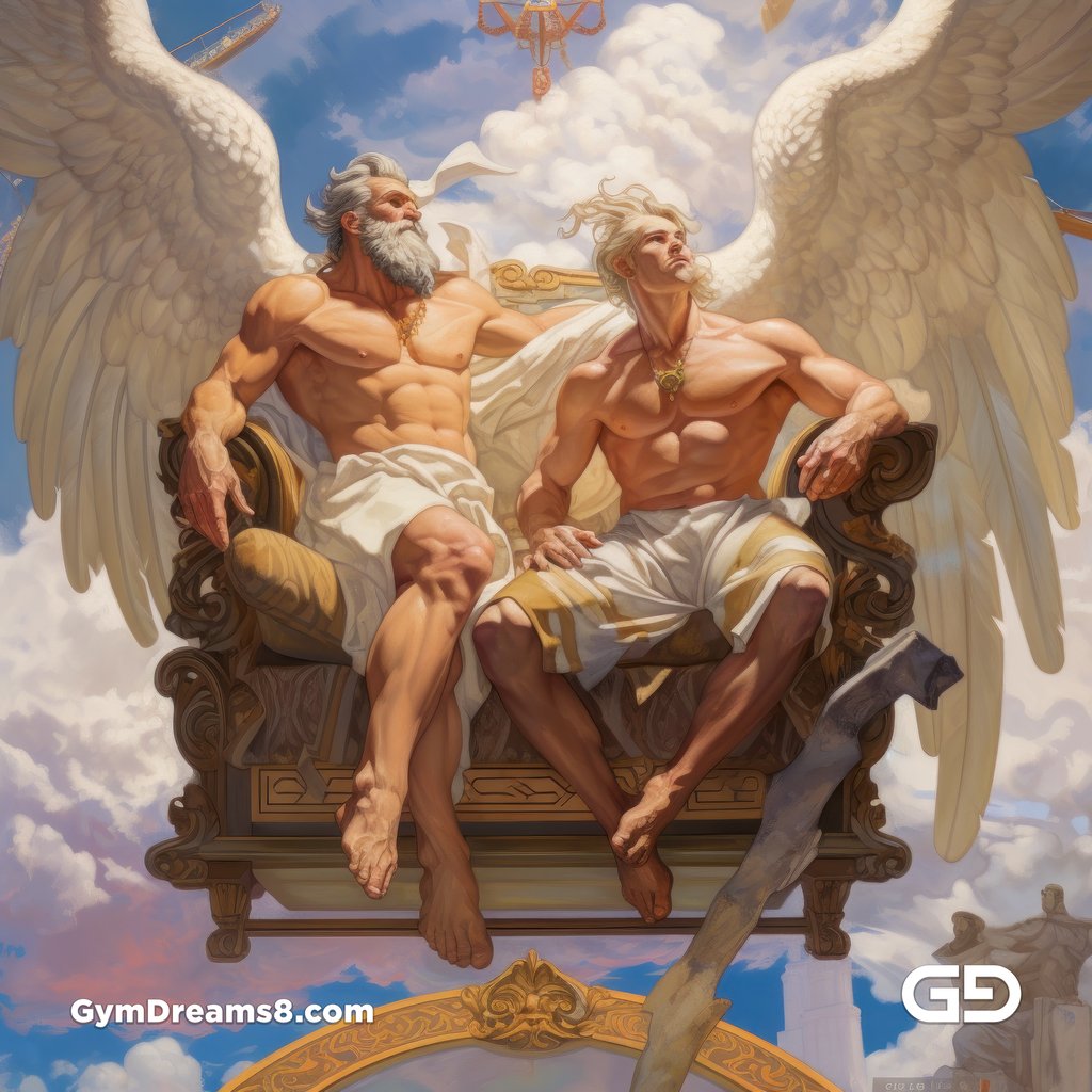 Zeus and Cupid by GymDreams, created with Midjourney v5