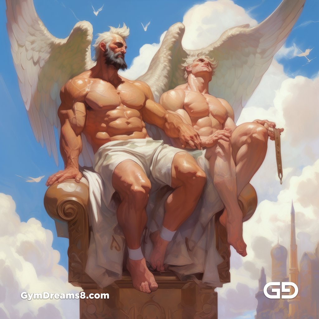 Zeus and Cupid by GymDreams, created with Midjourney v5