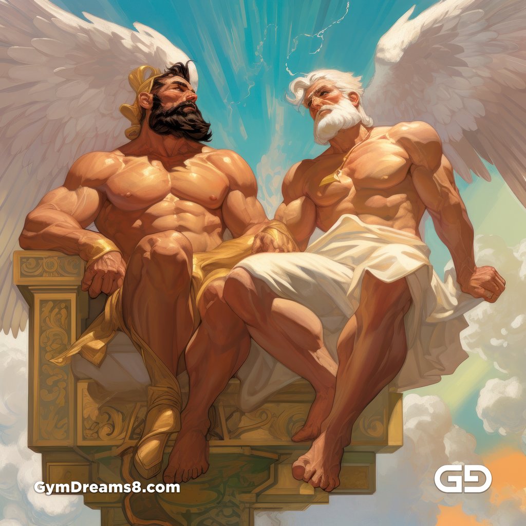 Zeus and Cupid by GymDreams, created with Midjourney v5