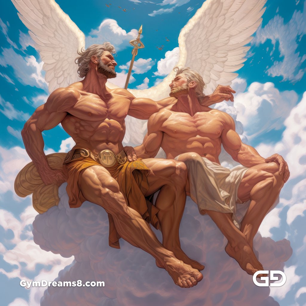 Zeus and Cupid by GymDreams, created with Midjourney v5