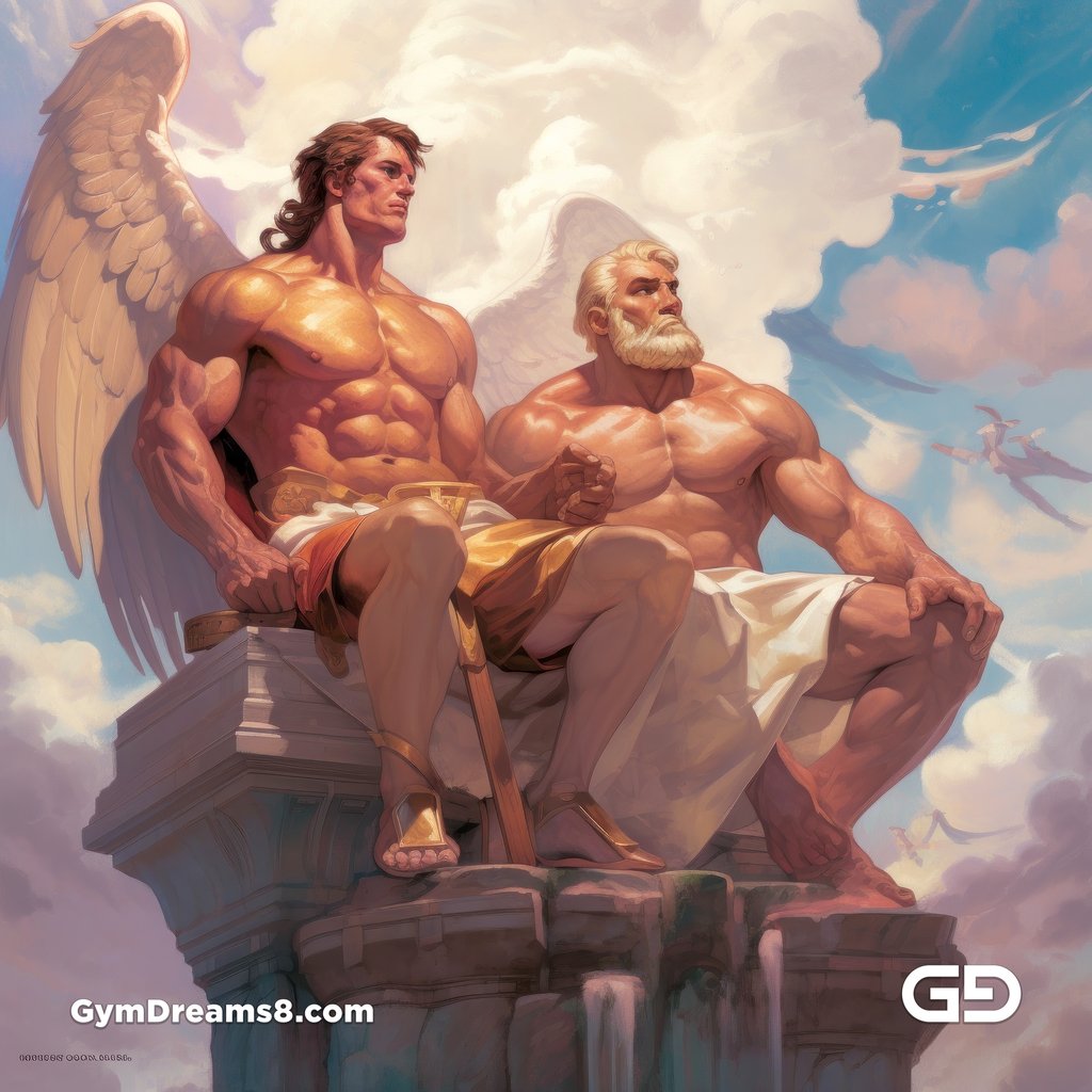 Zeus and Cupid by GymDreams, created with Midjourney v5