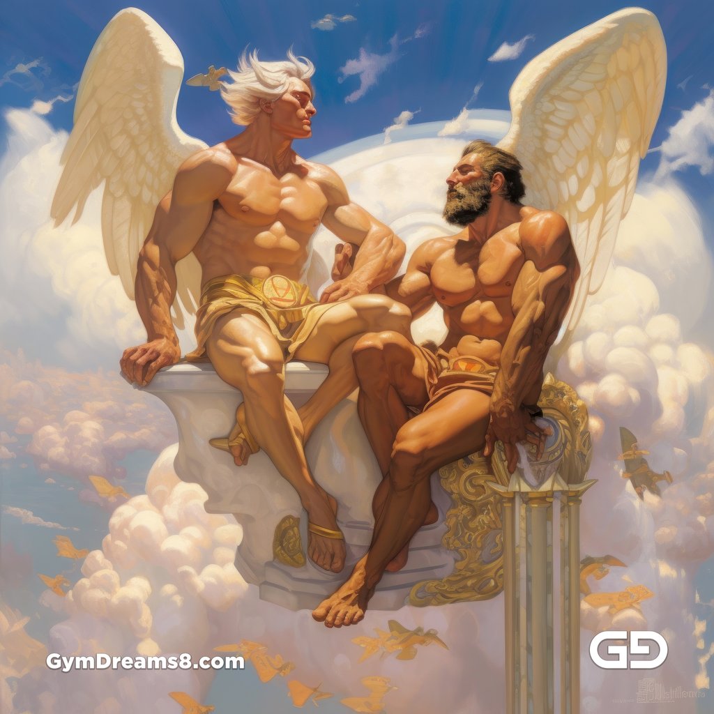Zeus and Cupid by GymDreams, created with Midjourney v5
