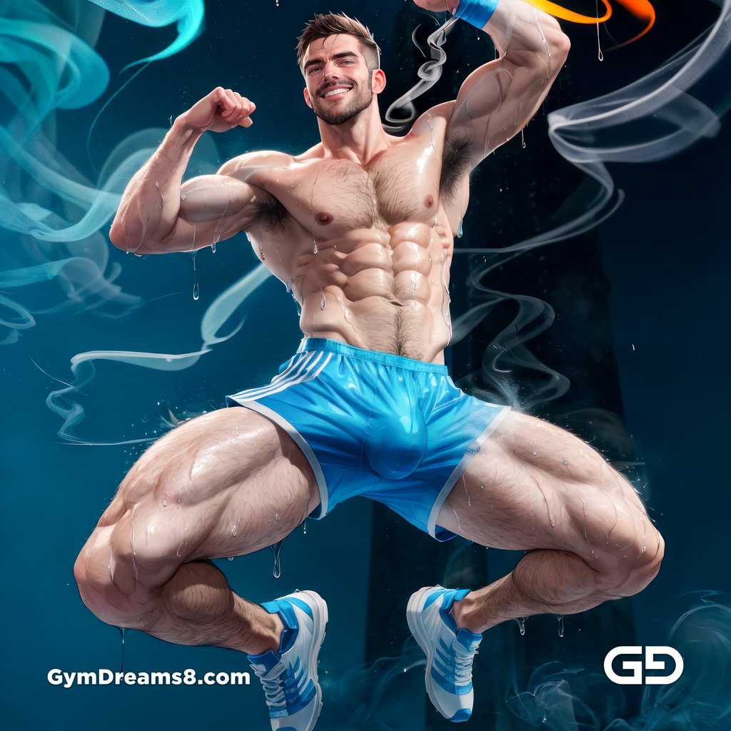 Dance / Run. Blue Smoke.  Photorealistic illustration of men running and dancing, Stable Diffusion with Virile Fusion