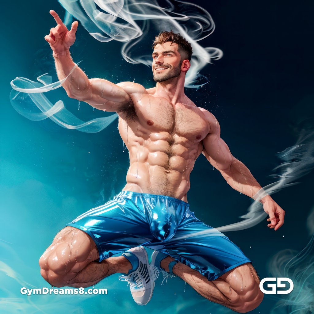 Dance / Run. Blue Smoke.  Photorealistic illustration of men running and dancing, Stable Diffusion with Virile Fusion