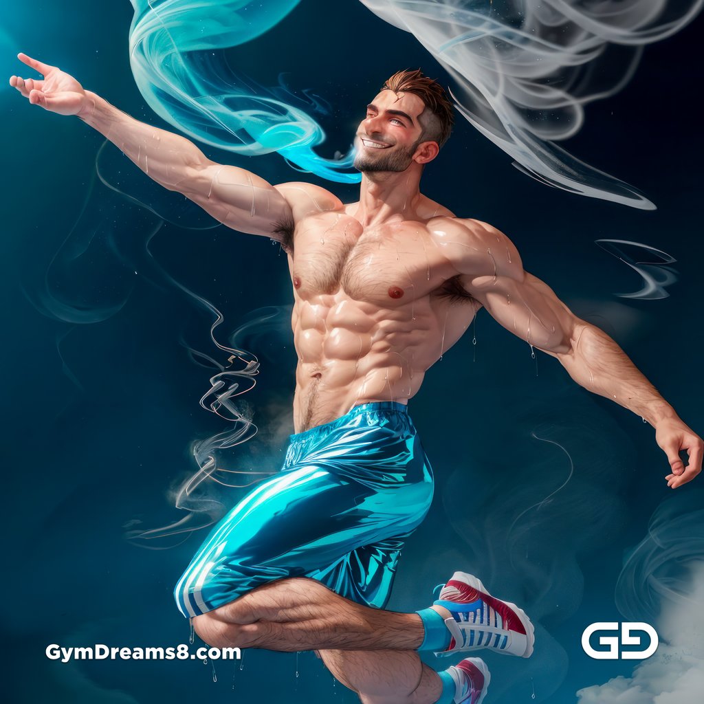 Dance / Run. Blue Smoke.  Photorealistic illustration of men running and dancing, Stable Diffusion with Virile Fusion