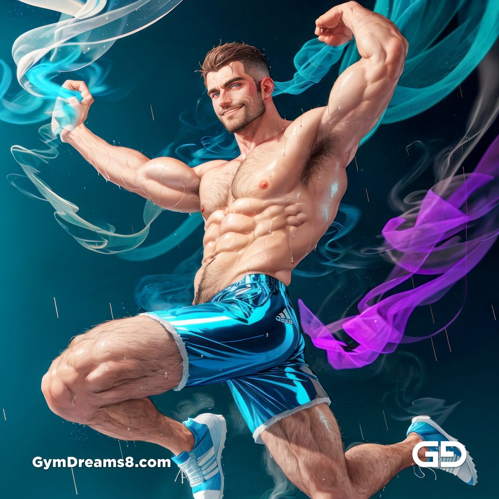 Dance / Run. Blue Smoke.  Photorealistic illustration of men running and dancing, Stable Diffusion with Virile Fusion