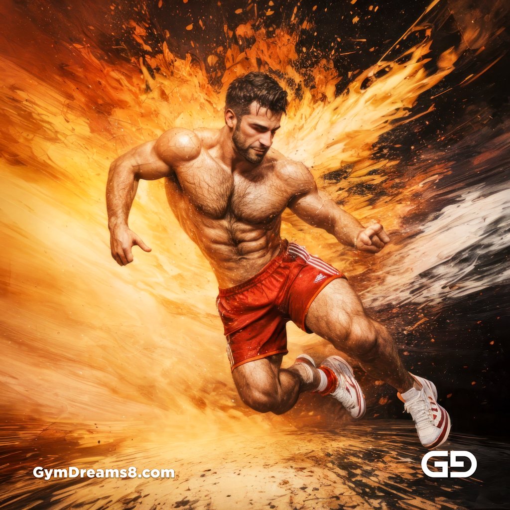 Blue. Dance / Run. Photorealistic paintings of men running, Stable Diffusion with Virile Reality