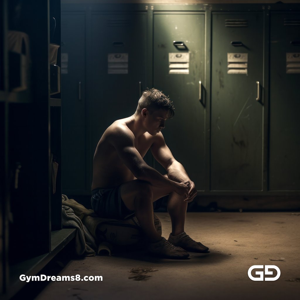 Defeat. Jocks in a state of despair after losing a match. Rendered with Midjourney