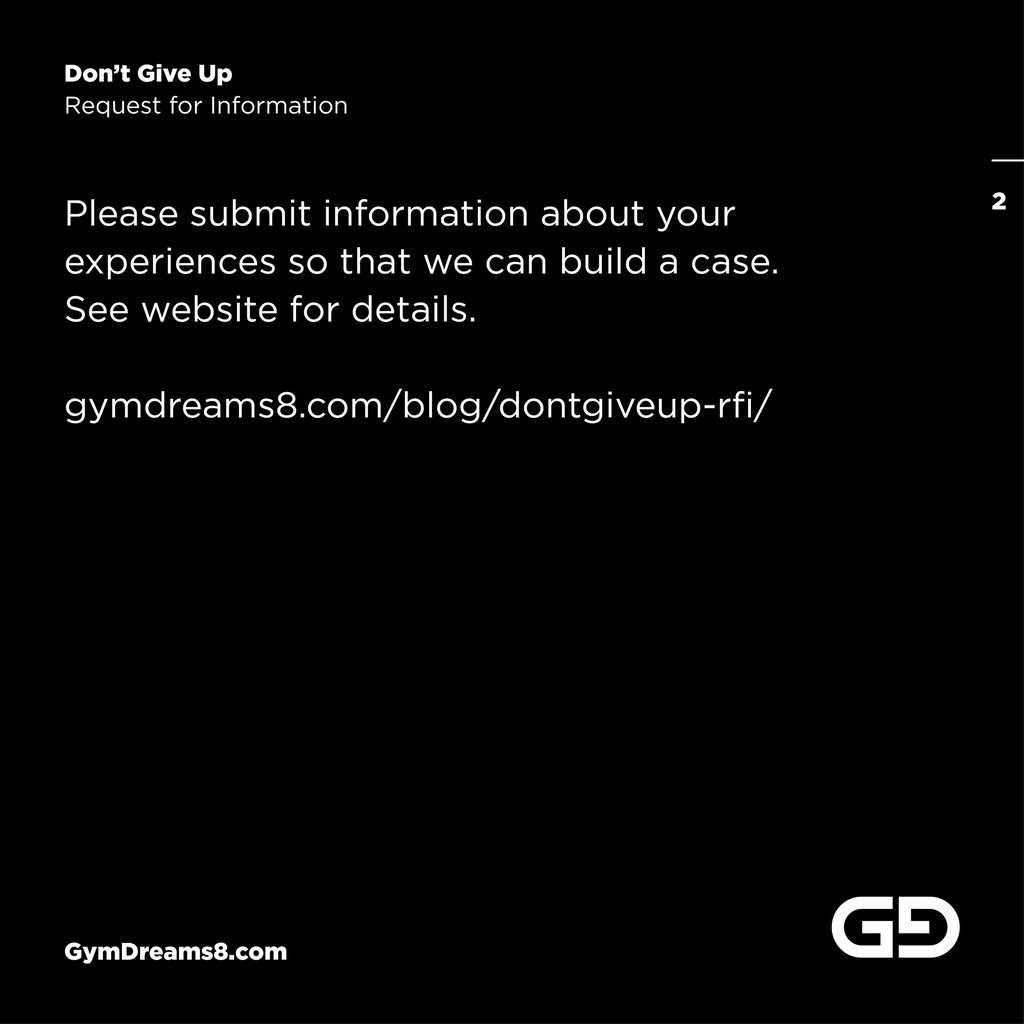 Don’t Give Up - RFI - Request for Information